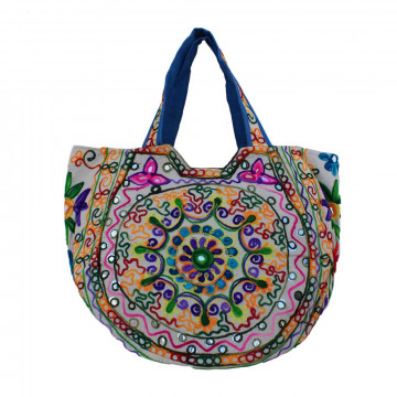 The Living Craft Ethnic Kutch Women's BAG with RABARI Embroidery Multicolor TLCBG0317