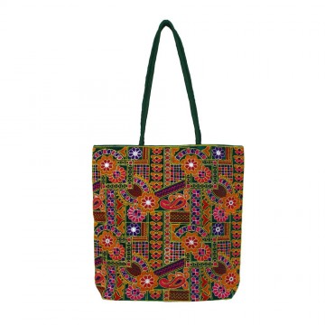 The Living Craft Gamthi Embroidered Women's TOTE Multicolor TLCBG0308