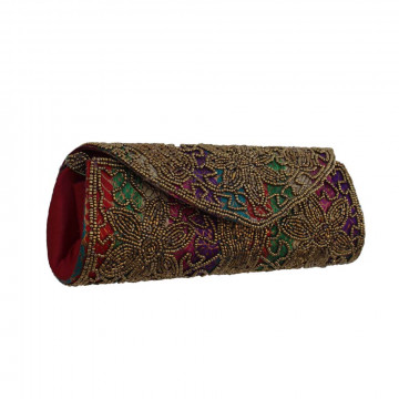 The Living Craft Beaded Dholak Women's Clutch 