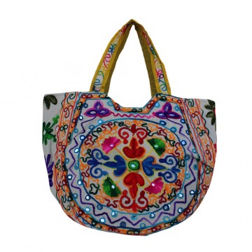 The Living Craft Ethnic Kutch Women's BAG with RABARI Embroidery Multicolor TLCBG0313