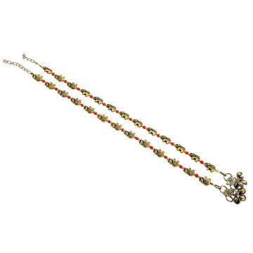 Archiecs Creations Gold Plated Pearl Stud Anklet for Women