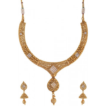 SPE Golden Color Choker Necklace Set for Women (SPE N 51)