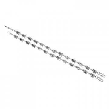 Archiecs Creations White Metal Ethnic Silver Anklet for Women