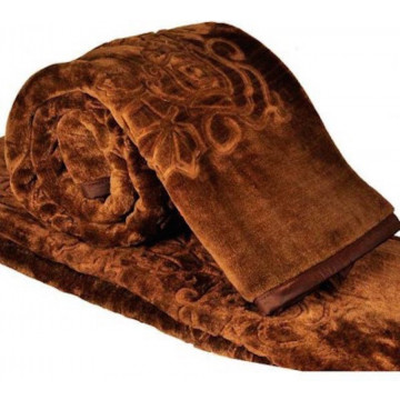 JaipurCrafts Solid Color Ultra Silky Soft Heavy Duty Quality Indian Mink Blanket 6.6 lbs Double Brown