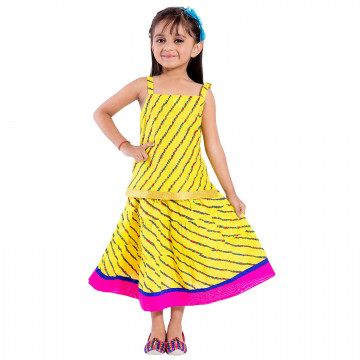 Archiecs Creations Beautiful Lehariya Lehanga Choli Set For Girls As a Skirt with Top set