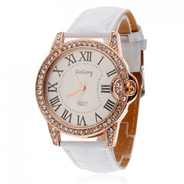 Angelfish Women'S Watch Circle High Quality Automatic White, Length 24Cm Alloy With Pu Strap Watch