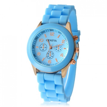 Angelfish Women's or Girl's Watch Fashion Silicone Strap Candy Color Length 25Cm Blue