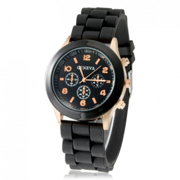 Angelfish Women's or Girl's Watch Fashion Silicone Strap Candy Color Length 25Cm Black