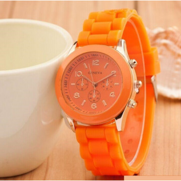 Women's or Girl's Watch Fashion Silicone Strap Candy Color Length 25Cm Orange