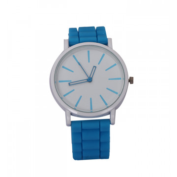Anglefish Blue Round case Dial Analog Silicon band Luxury Automatic Wrist Watch