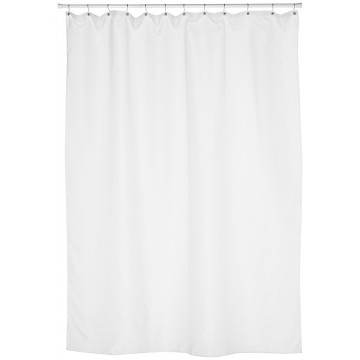 Carnation Home Fashions Fabric Extra Long Shower Curtain Liner,Extra Long Size, 70 inches x 84 inches, White