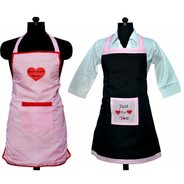 Switchon Waterproof Apron with Heart shape print set of 2