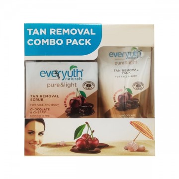 Everyuth Naturals Tan Removal Combo Pack - Chocolate & Cherry (Scrub 50 gm + Pack 50 gm)