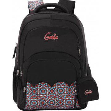 Genie Satin Black 23L Backpack For Girls