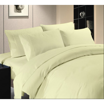 Egyptian Cotton Beddings Solid Bed Sheet With Pillow Covers - Ivory