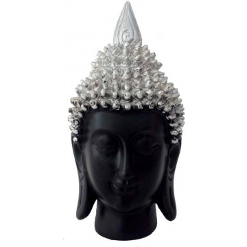 Divinecrafts Meditating Buddha Head Showpiece - 17 cm  (Polyresin, Multicolor)