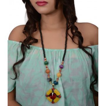 Trinetra Beads Alloy Necklace