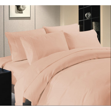 Egyptian Cotton Beddings Solid Bed Sheet With Pillow Covers - Peach