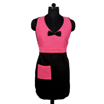 New Style Switchon Cotton pink and Black Apron with pocket