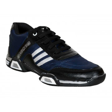 RUDOSE Men's Navy Blue & Black Running Sports & Casual Shoes