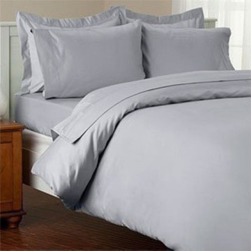 Egyptian Cotton Beddings Solid Bed Sheet With Pillow Covers - Silver Gray