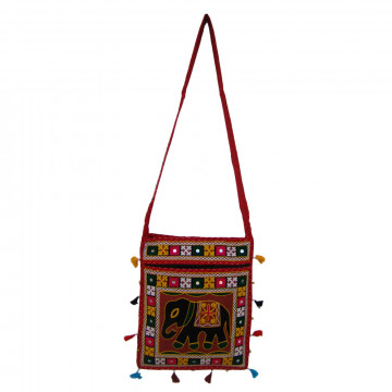 The Living Craft RAJASTHANI WOMEN's SLING BAG with AARI EMBROIDERY Mutlicolor TLCBG0244