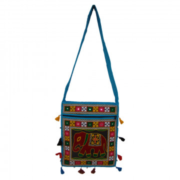 The Living Craft RAJASTHANI WOMEN's SLING BAG with AARI EMBROIDERY Mutlicolor TLCBG0245