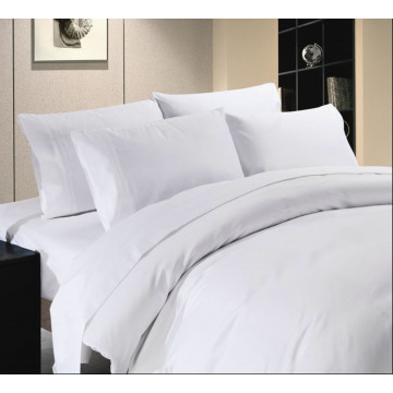 Egyptian Cotton Beddings Solid Bed Sheet With Pillow Covers - White