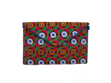 The Living Craft Ethnic Gamthi Embroidered Women's Clutch