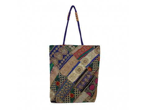 The Living Craft Zari-Gota Patchwork Women's TOTE Multicolor TLCBG0292