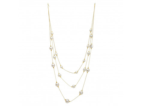 Archiecs Creations Alloy Pearl Stud White Chain Necklace for Women