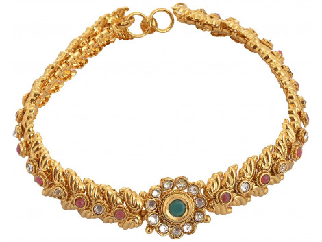 SPE Golden Color with MultiStone Long Anklet for Women (SPE P(A) 21)