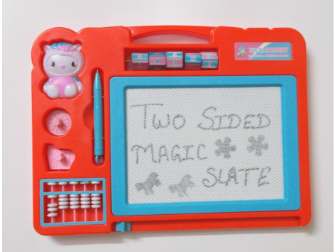 Magic Slate + Black Slate Chalk Board,double sided slate magic + chalk slate (color may vary)
