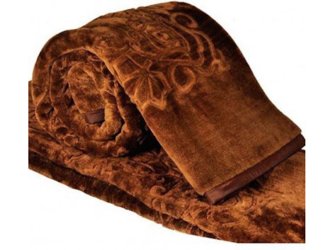 Cloth Fusion Solid Color Ultra Silky Soft Heavy Duty Quality Indian Mink Blanket 6.6 lbs Double Choclate Brown