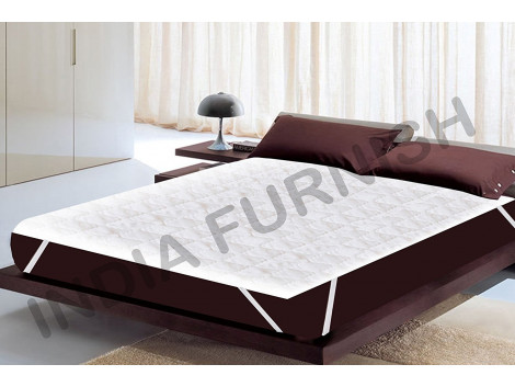 India Furnish Waterproof Quilted Mattress Protector King Size with Elastic Band - White 75"x72"