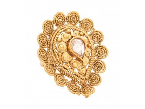 SPE Indian Ethnics Golden Ring for Women - Free Size (R-04)