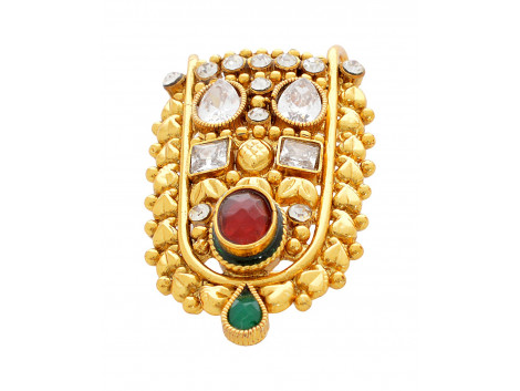 SPE Indian Ethnics Golden Ring for Women - Free Size (R-20)