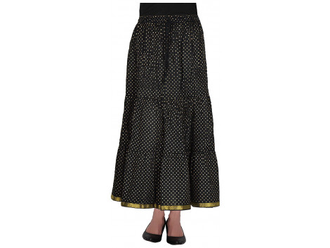 Archiecs Creations Women's Cotton Regular Fit Skirt (Black)-Free Size