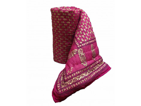 Rajasthani Pink Single Bed Jaipuri Rajai Quilt 