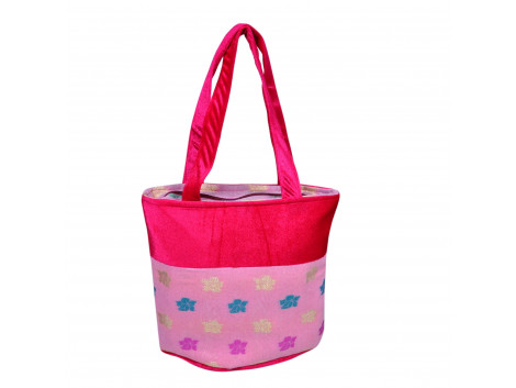 Angelfish Pink Brocade Silk Handbag
