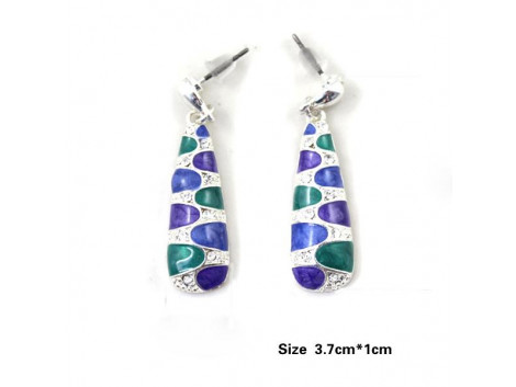 Angelfish silver color alloy colorful enamel dangle earrings