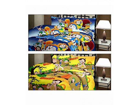 Ayushi Craft & Fashion Set of 2 Cartoons Chota Bheem and Doramon Reversible AC Blanket