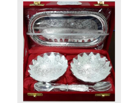Brass Silver Bowls With Tray 2