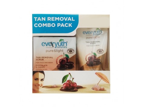 Everyuth Naturals Tan Removal Combo Pack - Chocolate & Cherry (Scrub 50 gm + Pack 50 gm)
