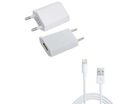 Adapter/Charger Fast Charging Adapter with USB Cable Compatible for Apple iPhone 5/5s/6/6s/7/7 Plus