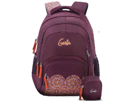 Genie Satin Purple 23L Backpack For Girls