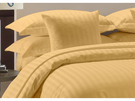 Egyptian Cotton Beddings Bed Sheet With Pillow Covers - Gold Striped