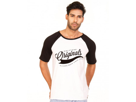 Originals Jet Black-Brilliant White VAYU Collection Half Sleeve T Shirt