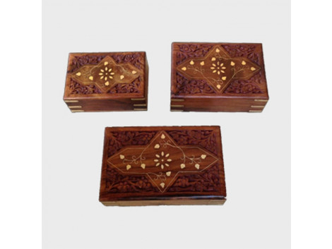Wooden Jewellery Box 3 Piece Set