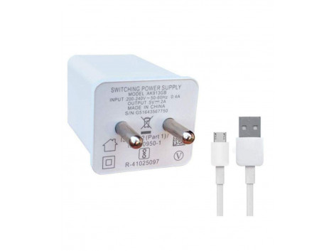 Oppo Mobile Fast Charger With Oppo Cable 2 AMP White